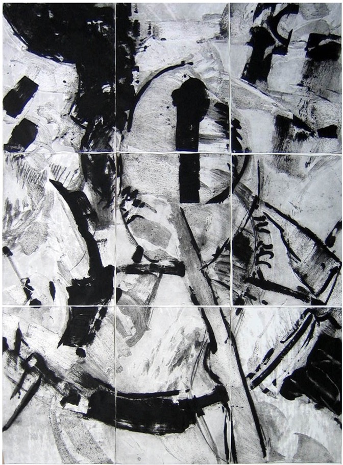 Anastasis ,310x234cm,monoprint on paper,2008