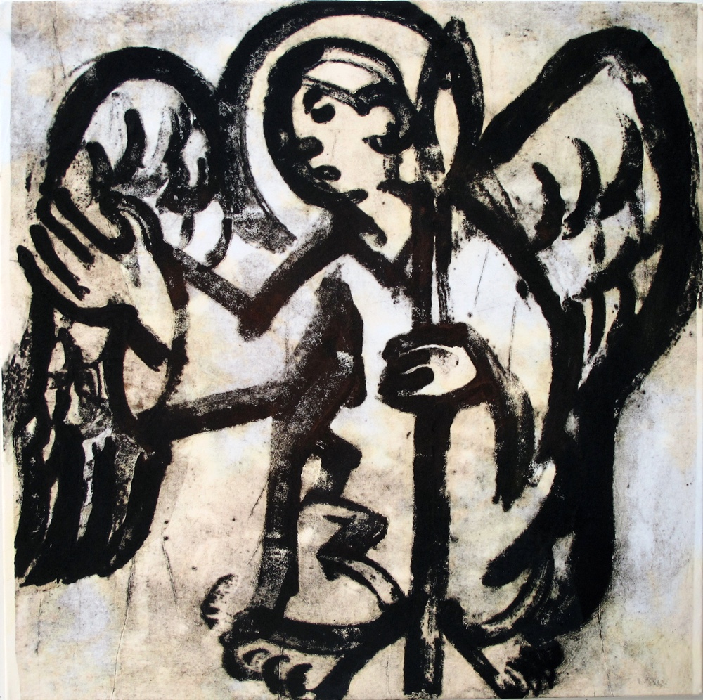 Angel with a pike ,100x100 cm