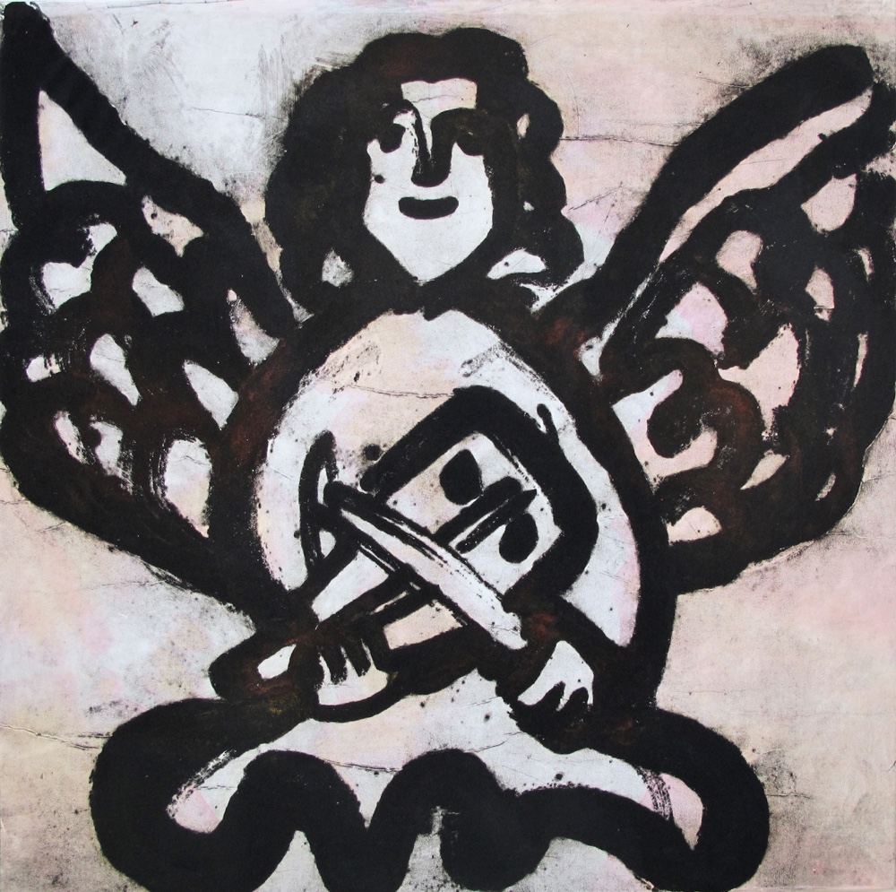 Angel with a violin, 100x100