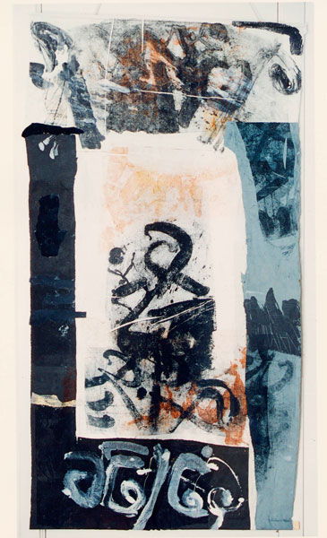 scroll1 220x110 cm collage -print on textile