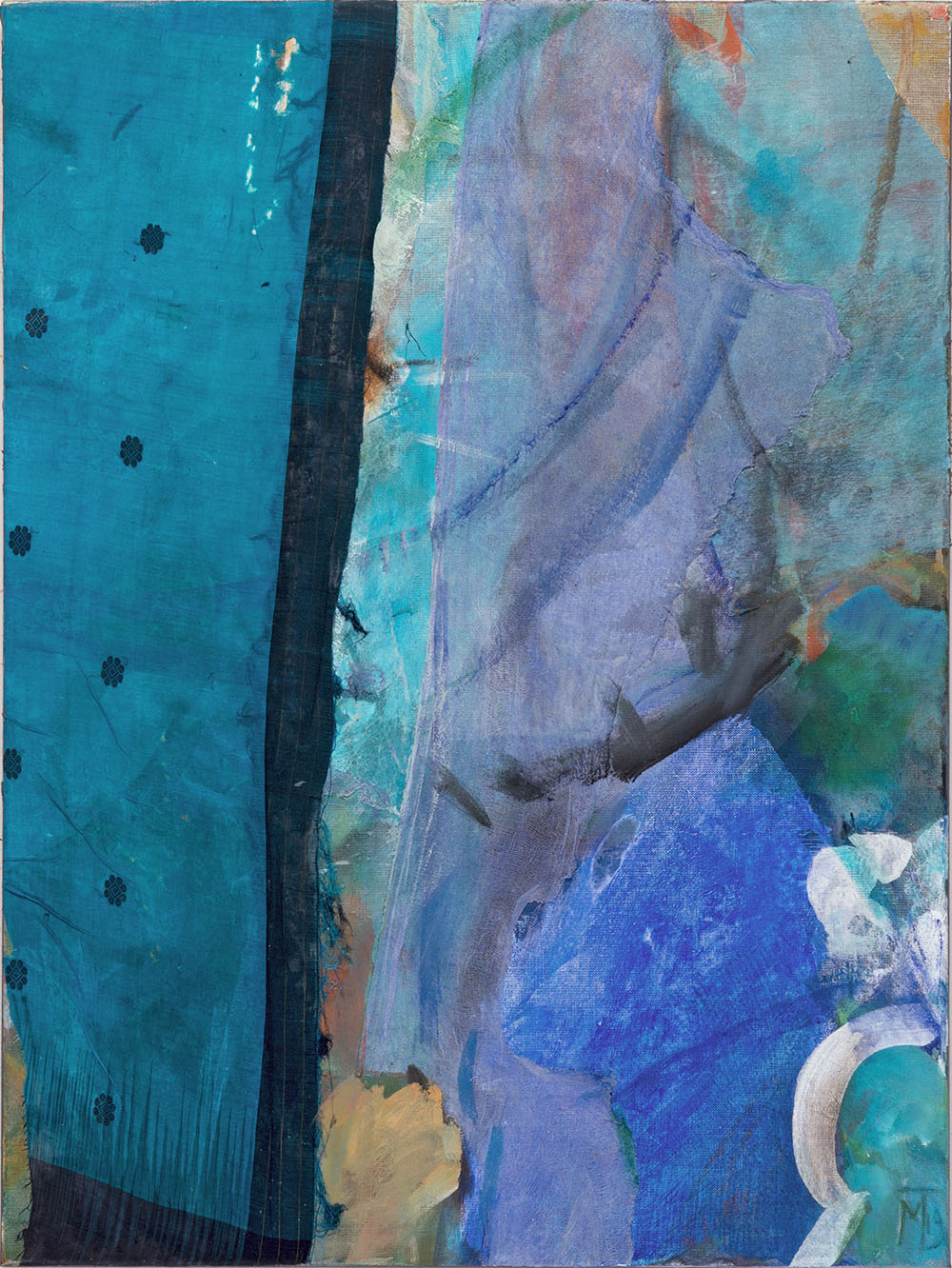 Indian blue, 80x60cm, mixed medium on canvas, 2019